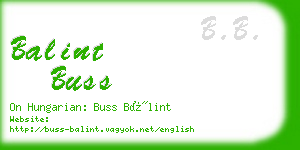 balint buss business card